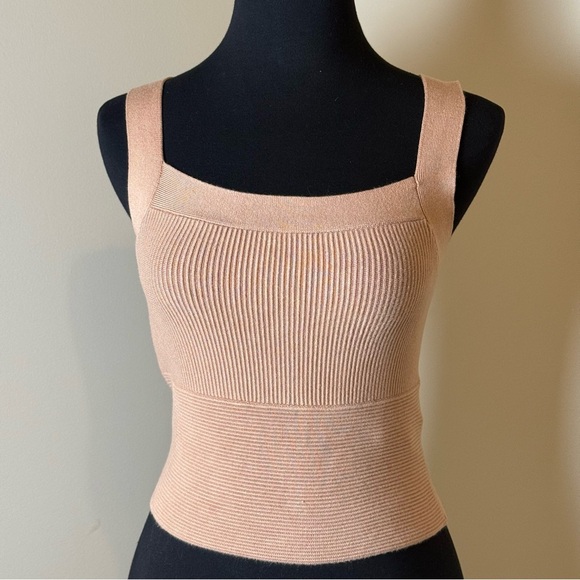 Abercrombie Ottoman Square Neck Knit Tank Tan M - Picture 1 of 6